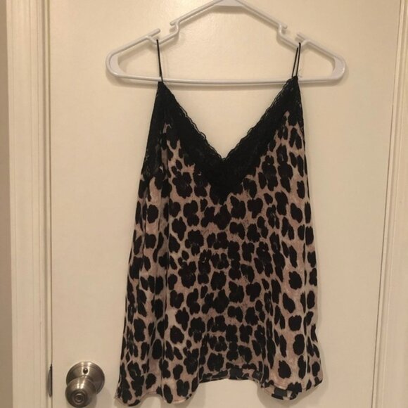 Tops - Lace Silky Leopard Tank XS